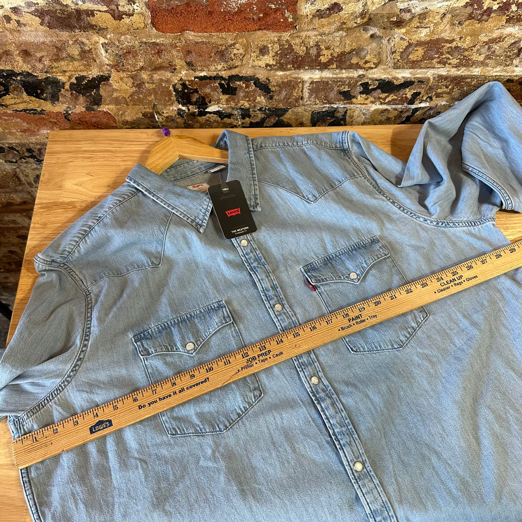 Levi's Mens 3XL Tall Pearl Snap Western Jean Shirt NEW
