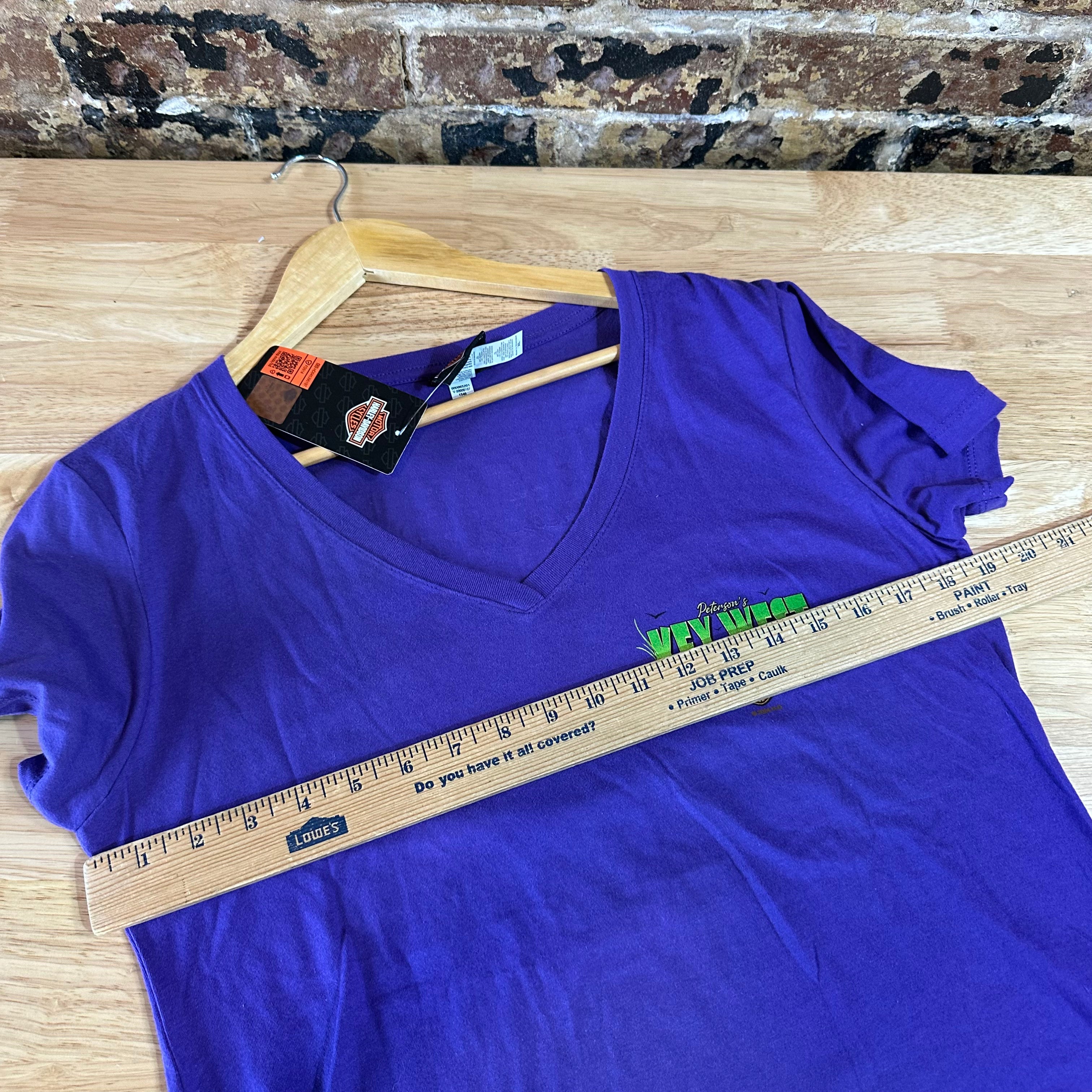Harley Davidson Women's XL Short Sleeve Purple T-Shirt V-Neck NEW