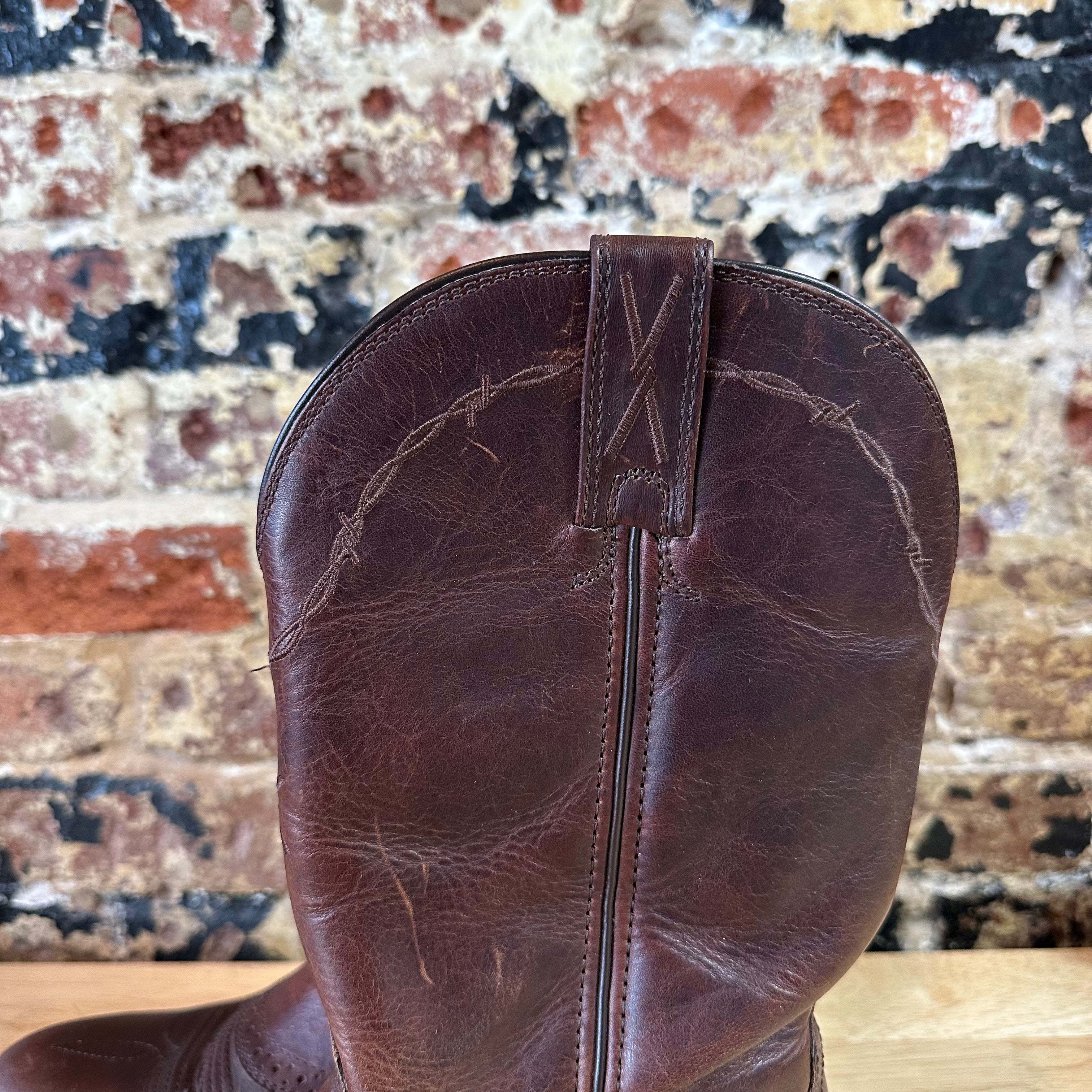Twister Brown Leather Western Cowboy Boots Mens 9D