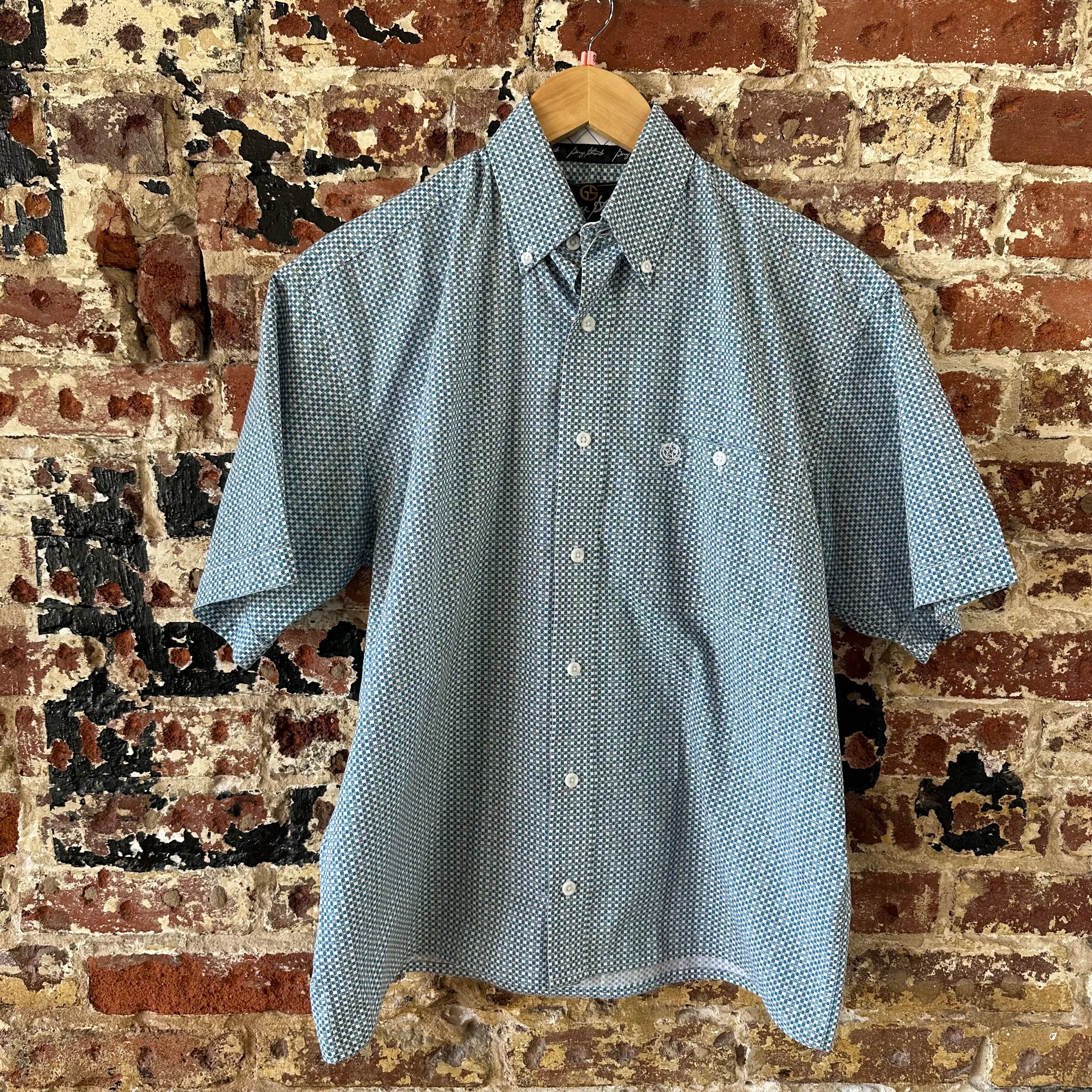 Wrangler George Strait Button Up Shirt Mens Small Western Short Sleeve Blue