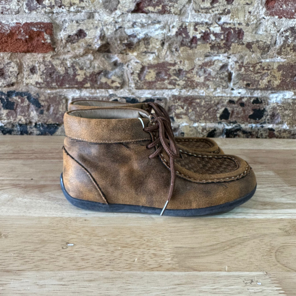 Dbl Barrell Toddler Boys Kids Sz 1 Carson Brown Leather Shoes