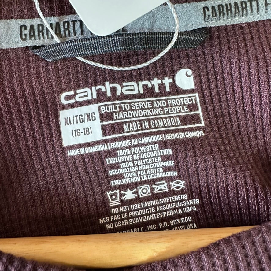 Carhartt Force T-Shirt Womens XL Long sleeve Work casual Purple thermal Base