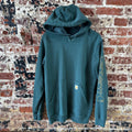 Carhartt Men's Small Sleeve Logo Hoodie Loose Fit Workwear Green K288