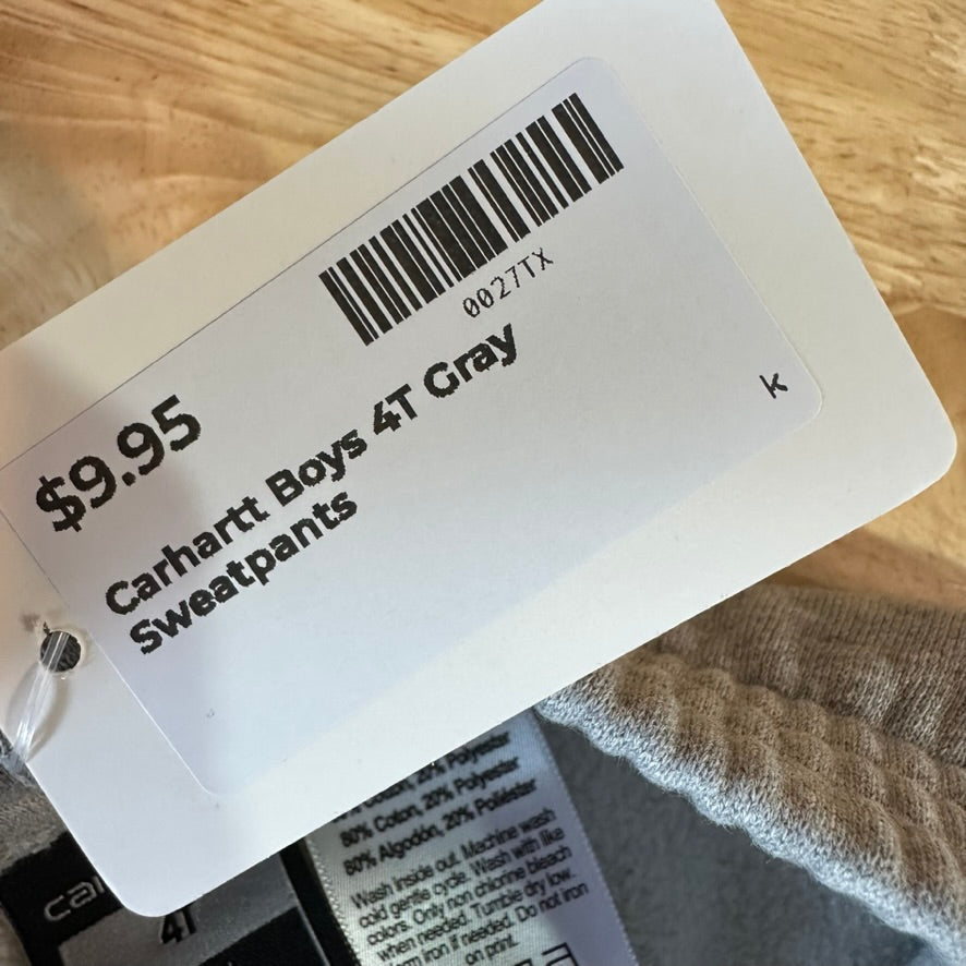Carhartt Boys 4T Gray Sweatpants