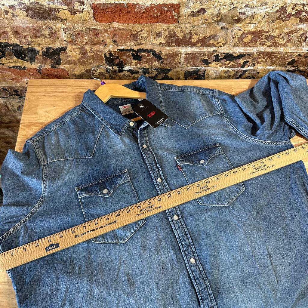 Levi's Mens 3XL Pearl Snap Western Jean Shirt NEW