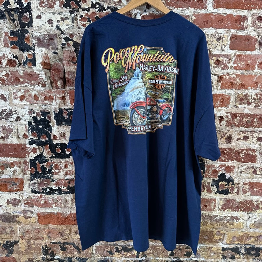 Harley Davidson Men's 5XL Short Sleeve Blue T-Shirt NEW