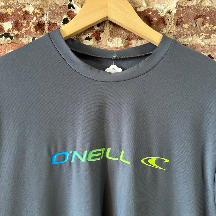 O'Neill Short Sleeve Shirt Rash Guard Water Fishing Sun shirt UV Gray Mens Large