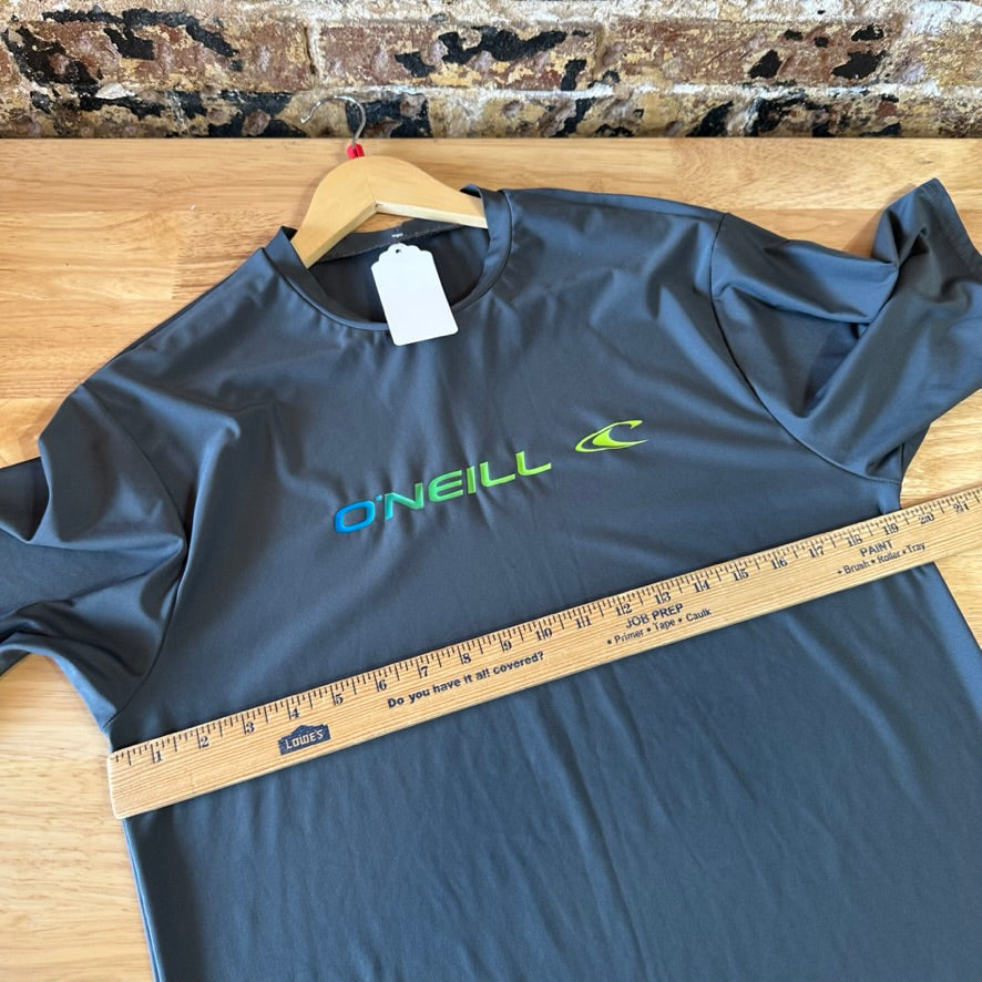 O'Neill Short Sleeve Shirt Rash Guard Water Fishing Sun shirt UV Gray Mens Large