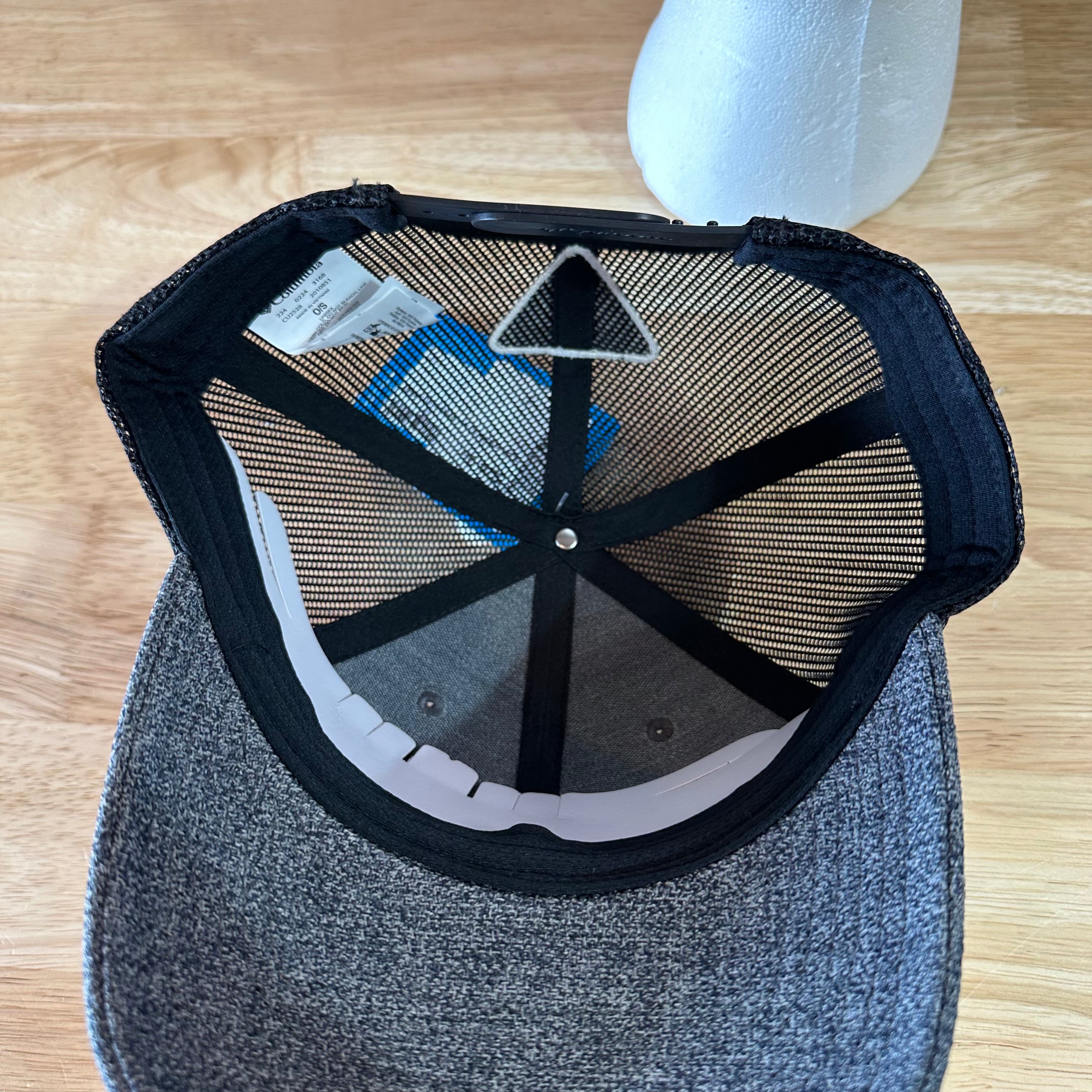 Columbia PFG Hat Snapback Gray USA Flag Fish Mesh back Logo NWT