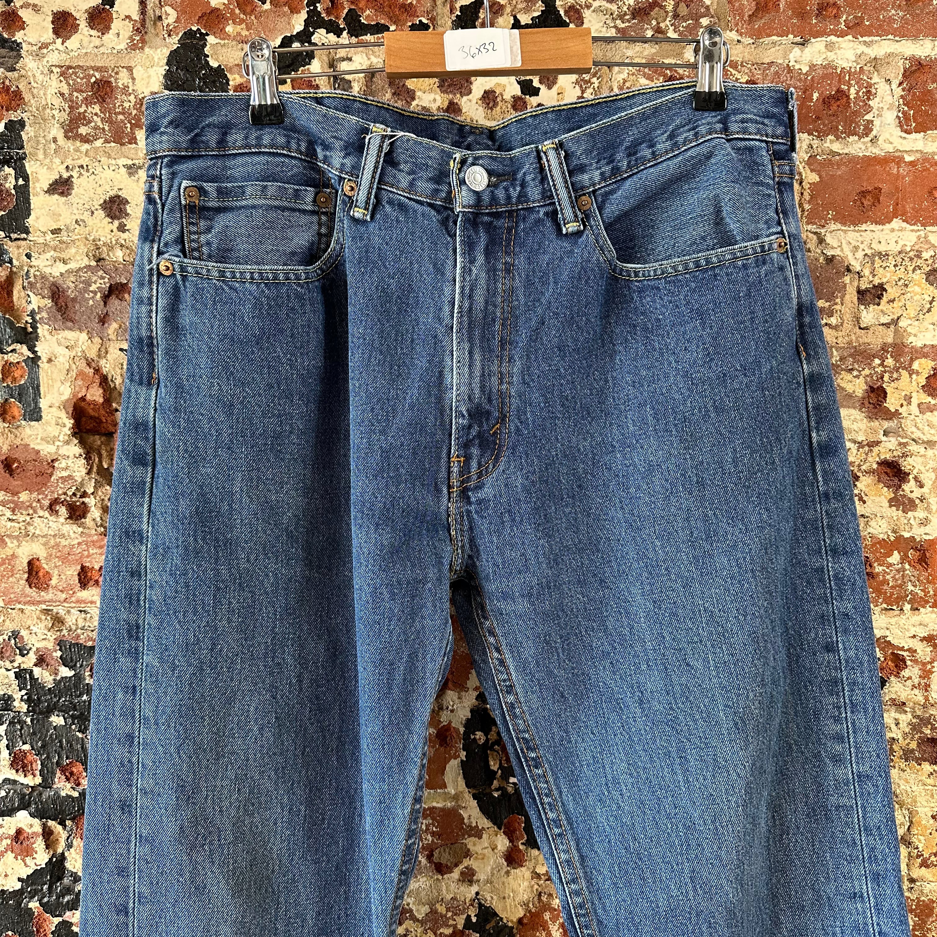 Levi's 505 Mens 36x32 Blue Jeans