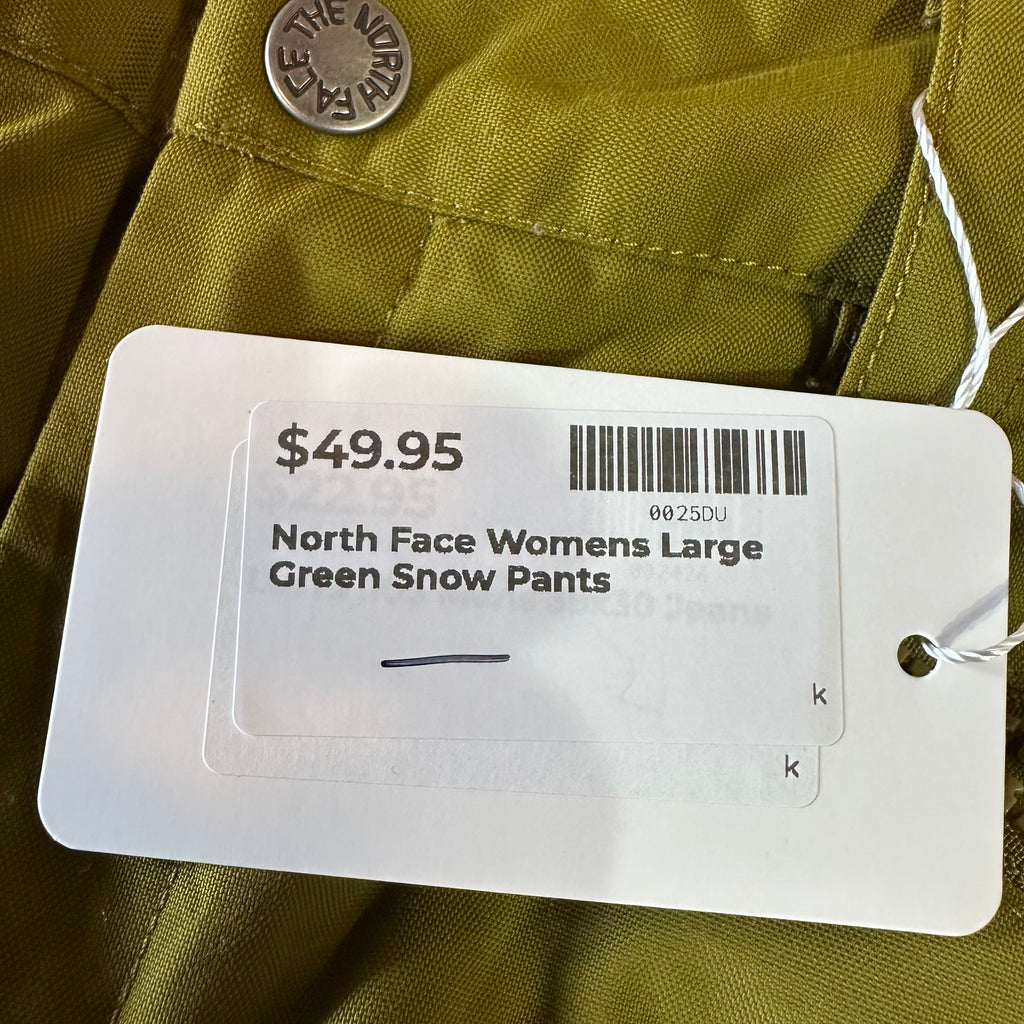 North Face Snow Pants Womens Large Ski Snowboard Insulated Winter Green