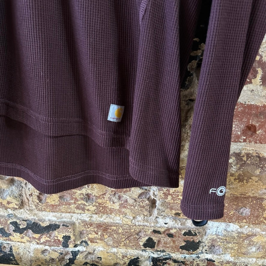 Carhartt Force T-Shirt Womens XL Long sleeve Work casual Purple thermal Base