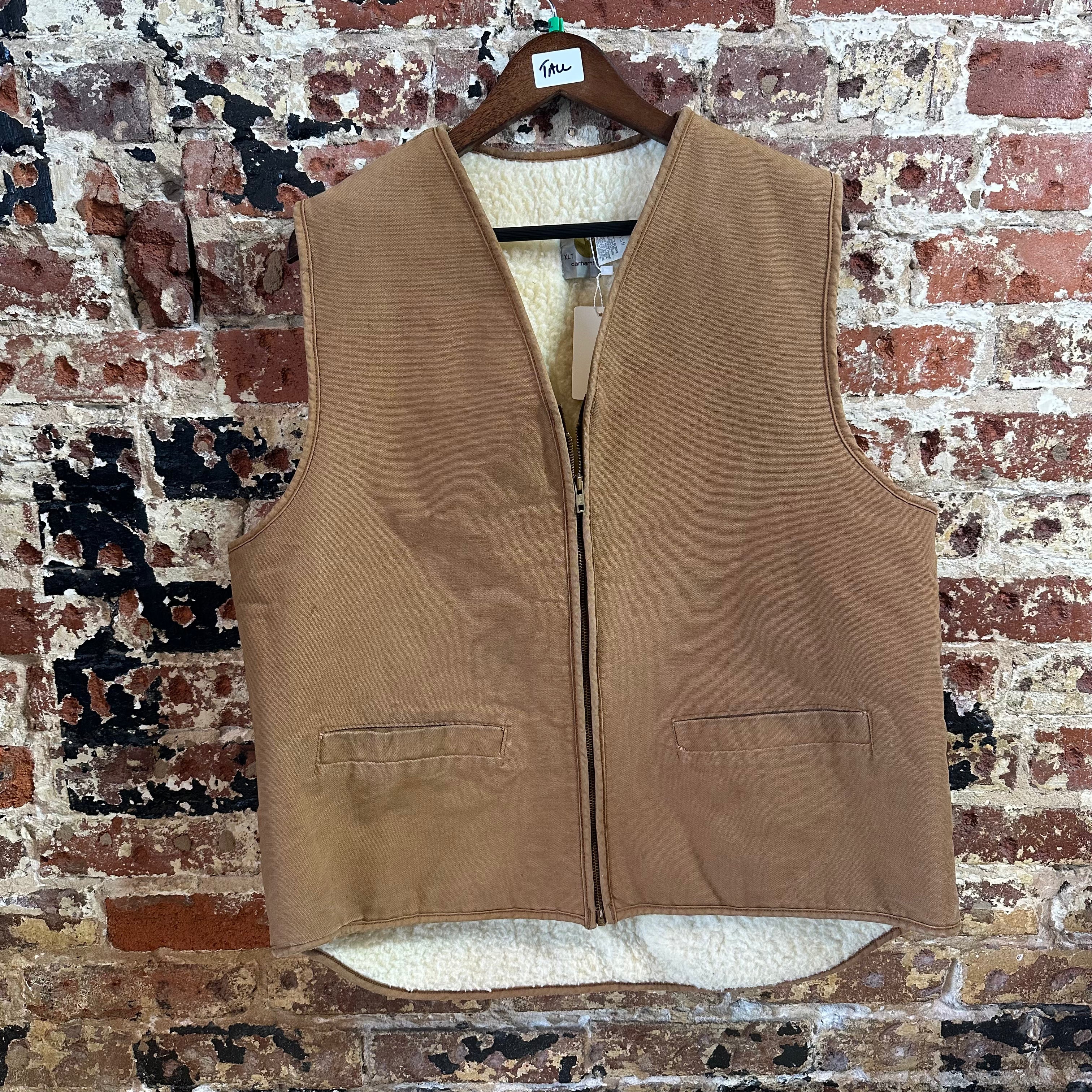 VTG Carhartt Brown Sherpa Men's XL Tall Vest