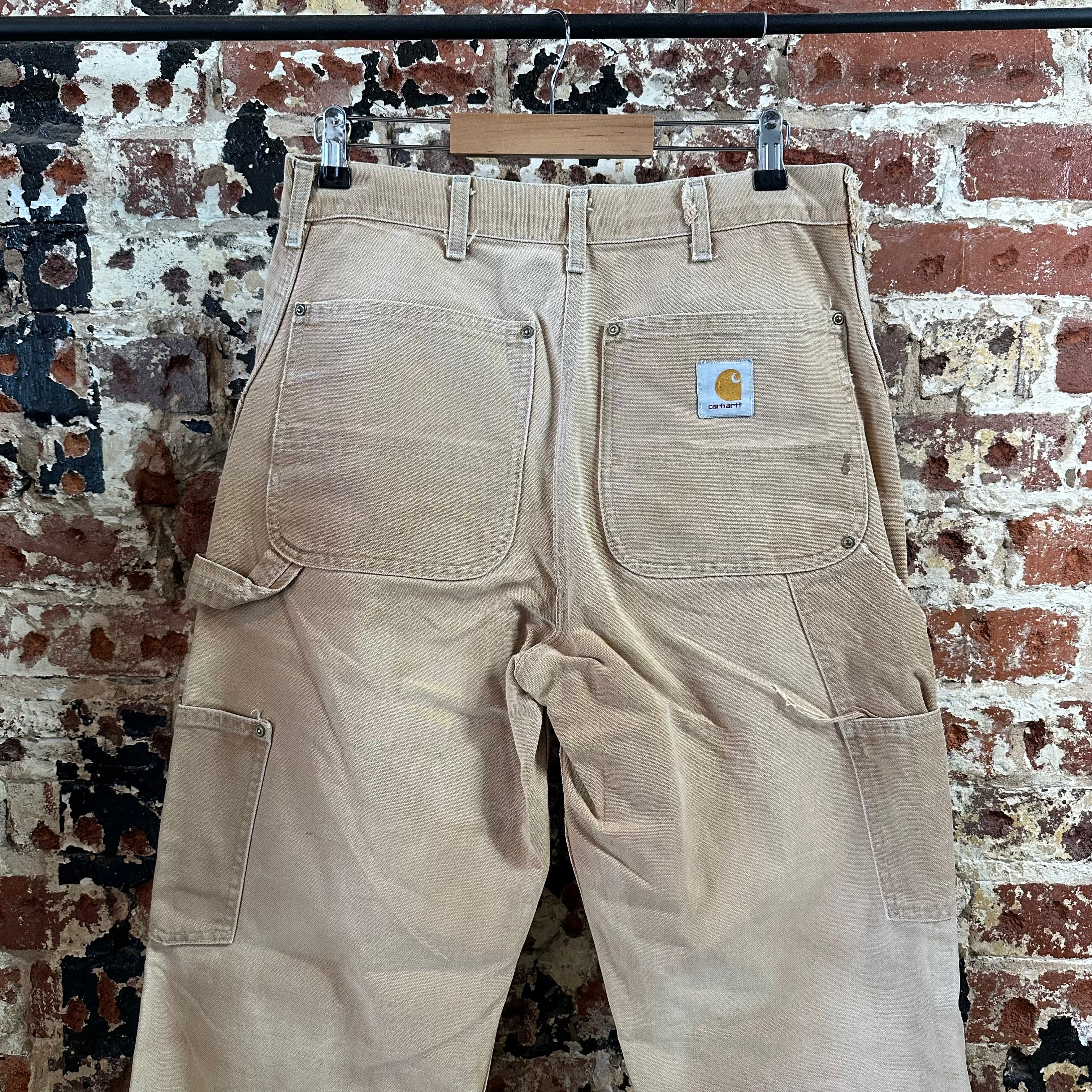 VTG Carhartt 62W Brown Mens 33x30 Double Knee Pants