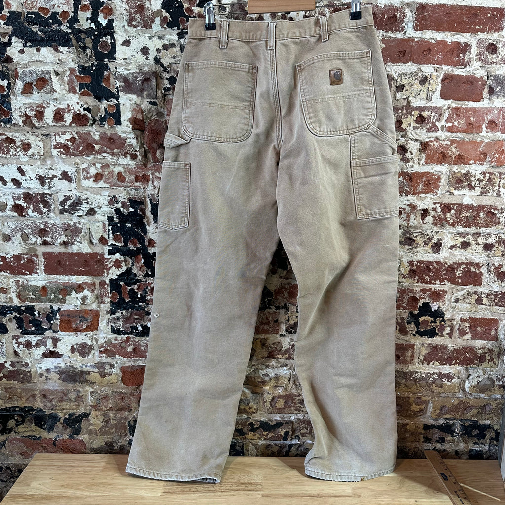 Carhartt Flannel Lined Brown Pants Mens 32x34