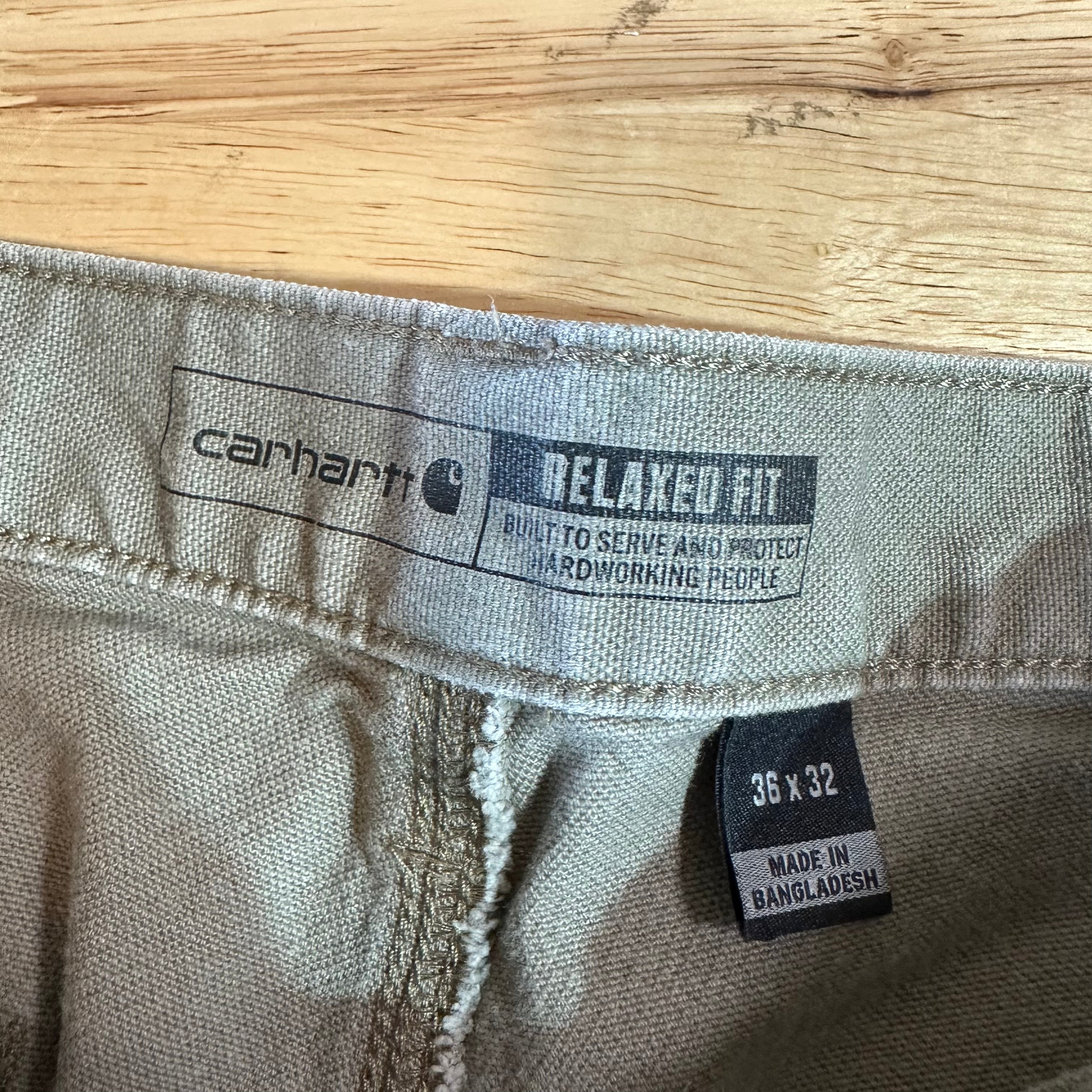 Carhartt Mens 36x32 Tan Pants