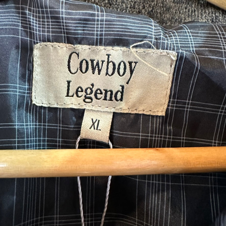 Cowboy Legend Jacket Mens XL Ranch Western Knit Green Brown lined contrast