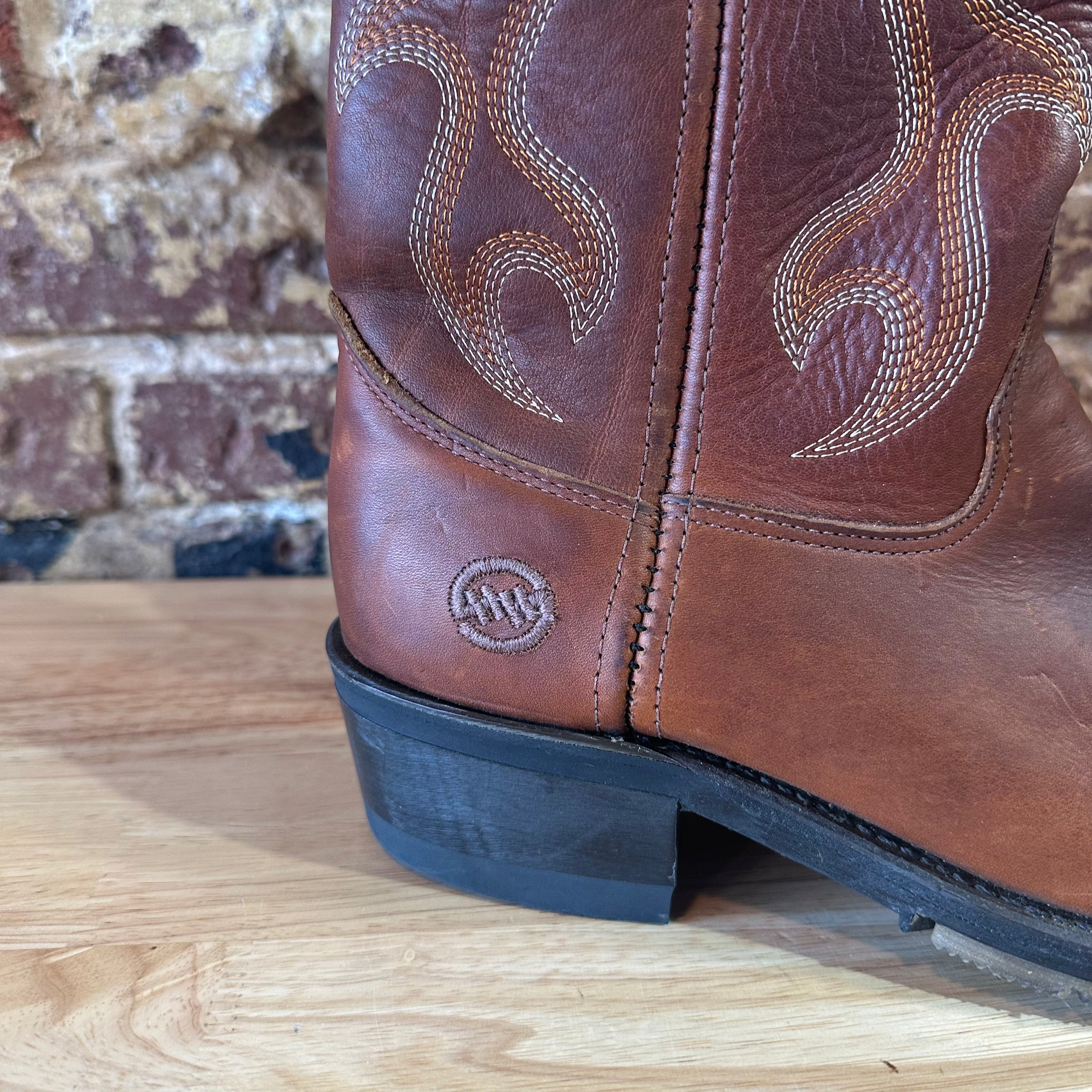 Double H Brown Leather Western Cowboy Boots Mens 9D