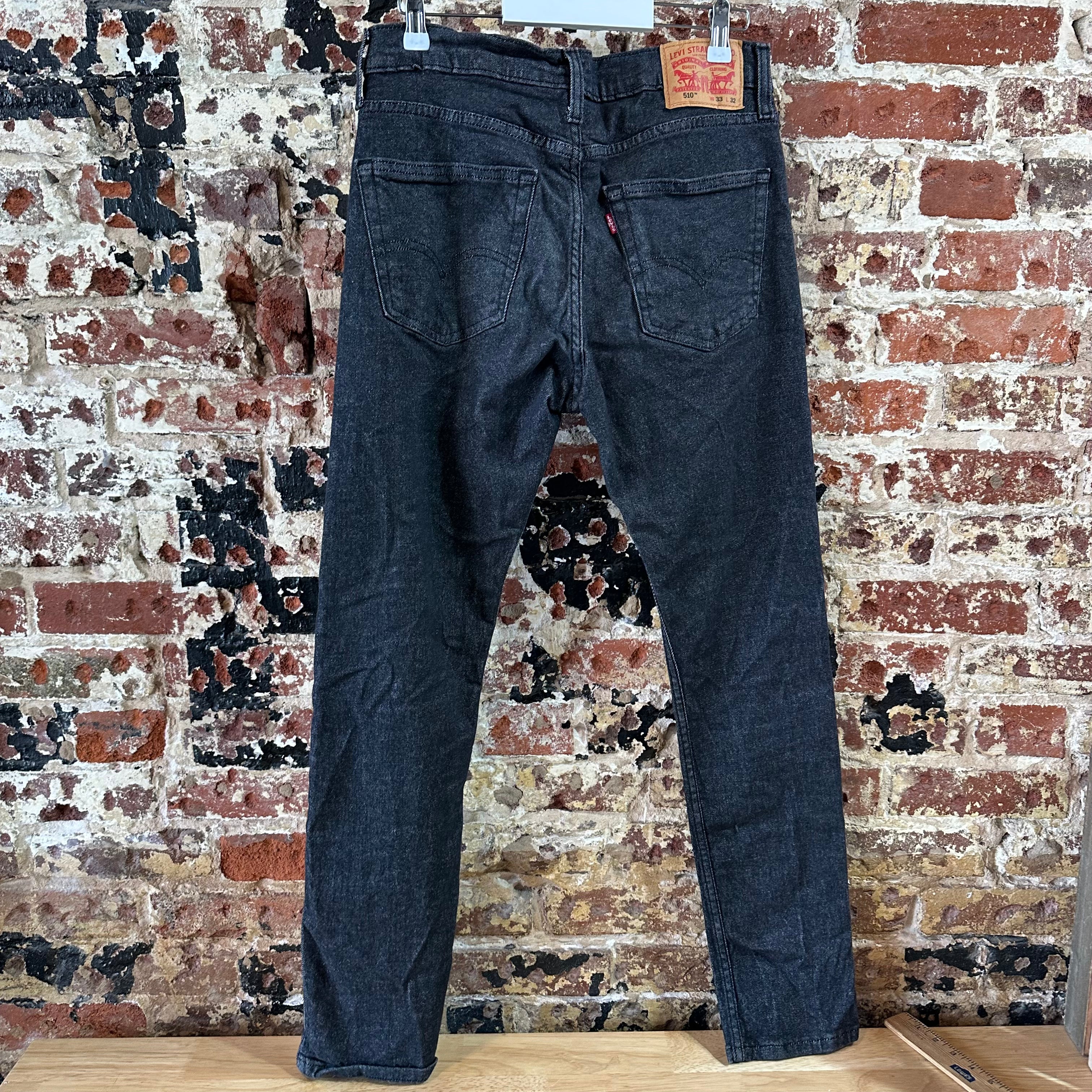 Levis 510 Mens 33x32 Black Jeans