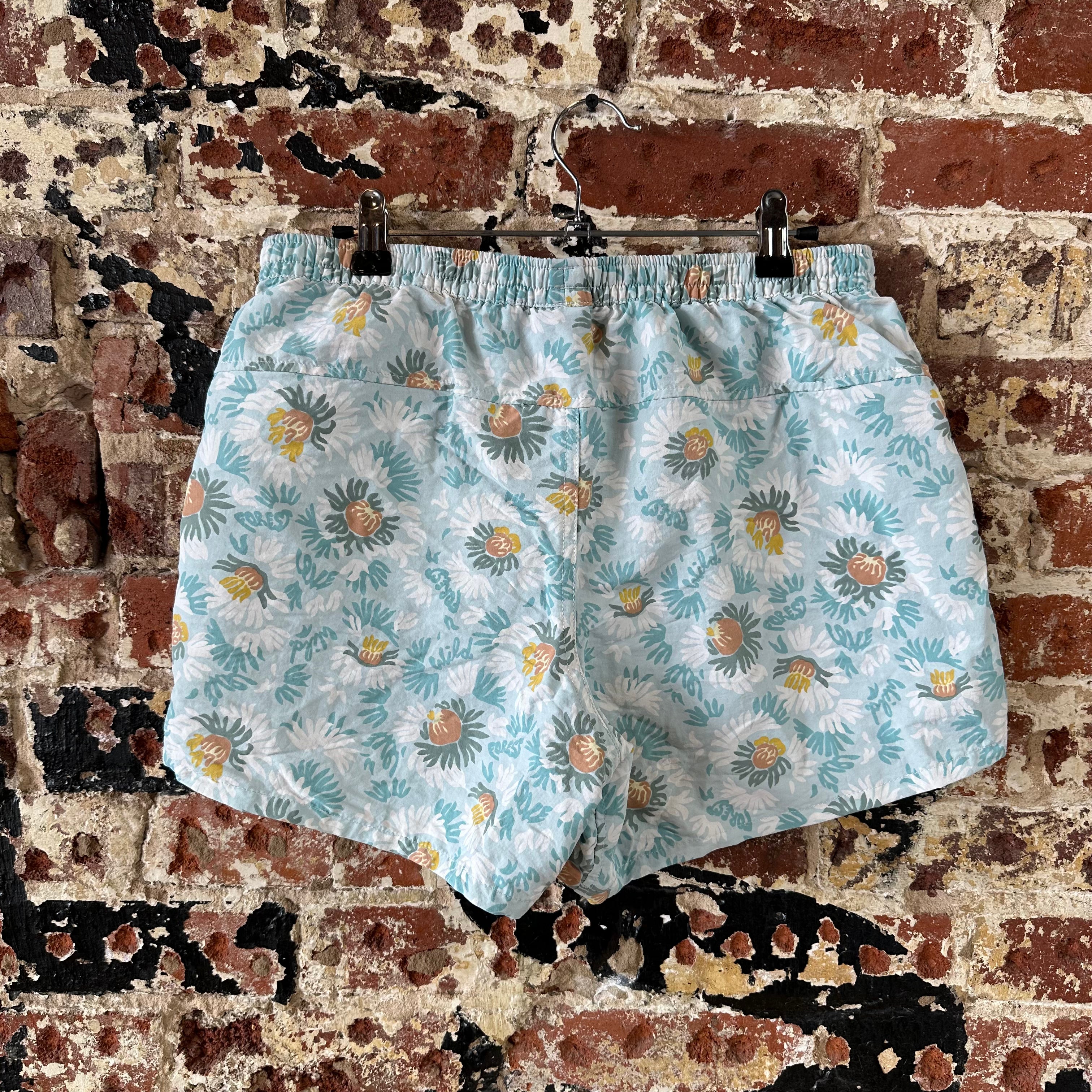 Patagonia Barely Baggies Shorts Womens Medium Blue White Floral 29x4"