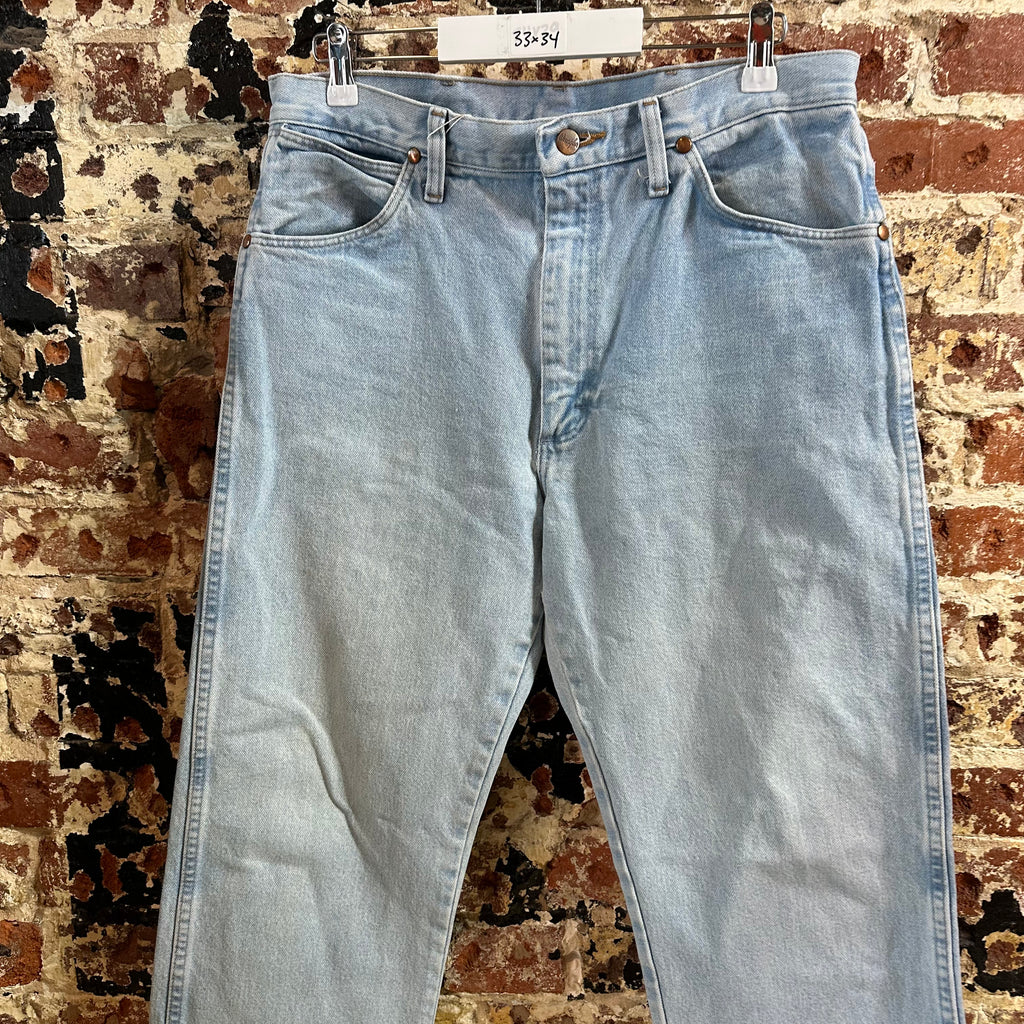 Wrangler Mens 33x34 Light Blue Jeans