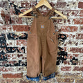 Carhartt Brown Flannel Lined Bibs Boys 3T