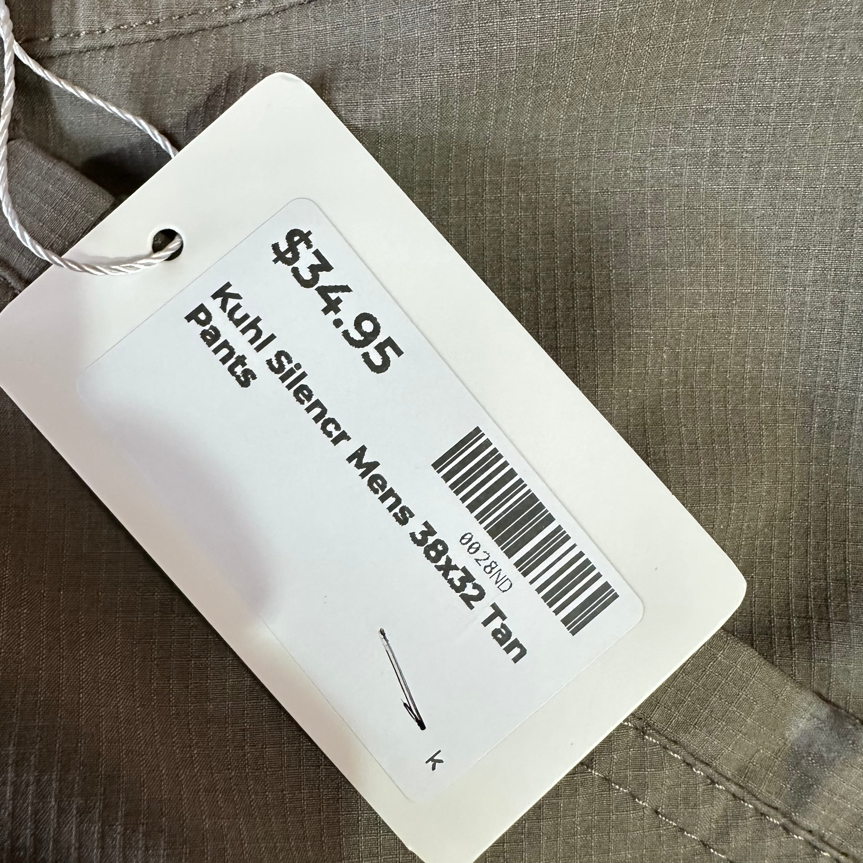 Kuhl Silencr Mens 38x32 Tan Pants