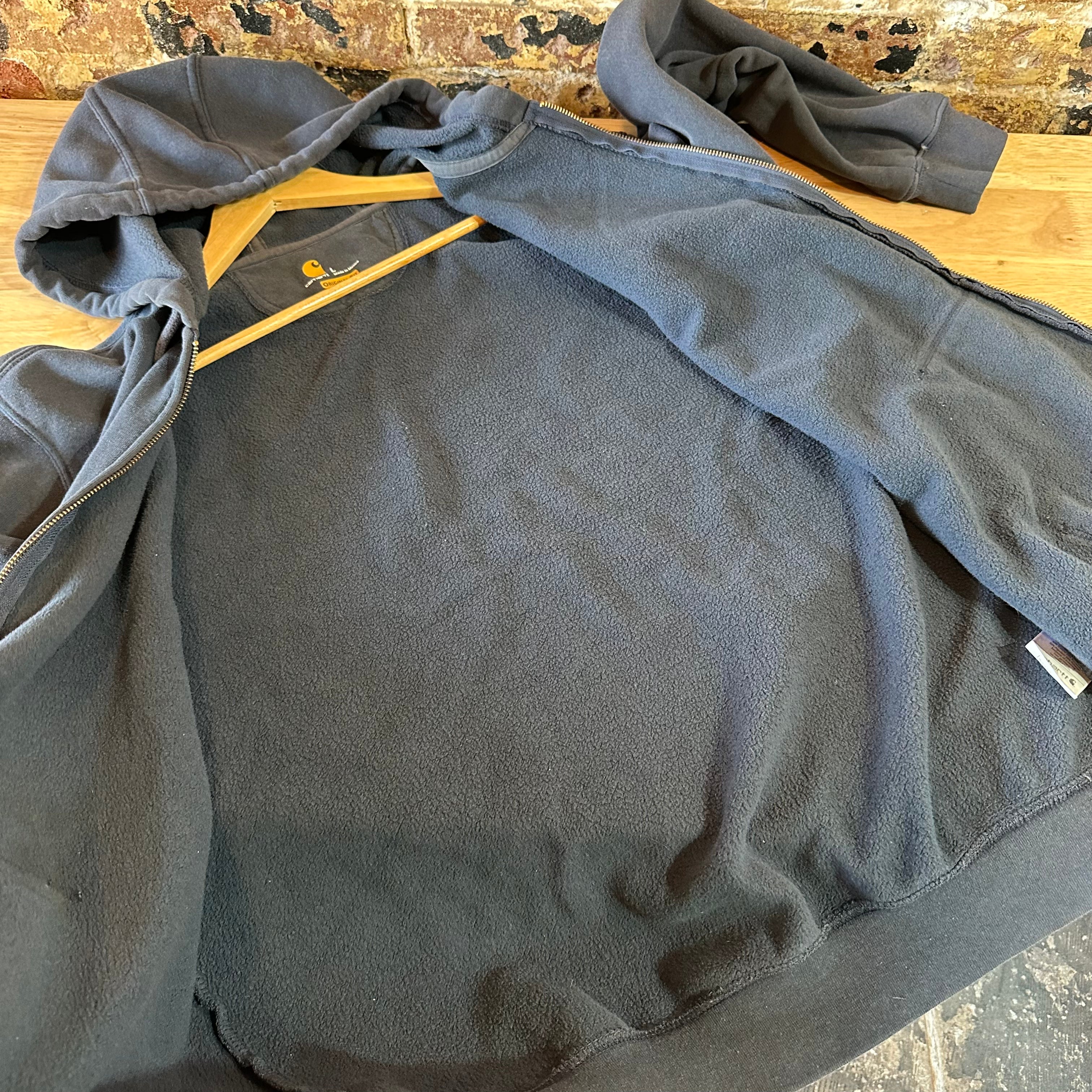 Carhartt K122 NVY Hoodie Sweatshirt Blue Mens Size Large Full Zip