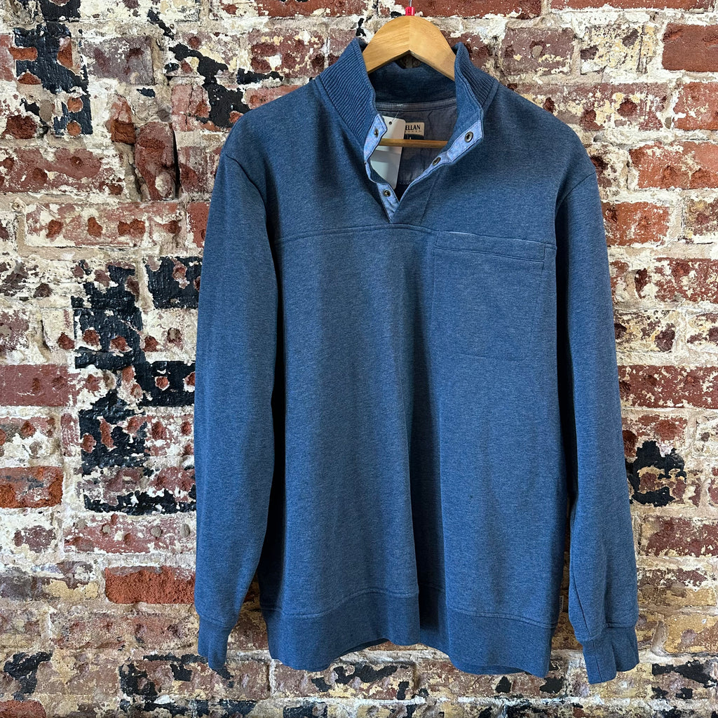 Magellan 1/4 snap Sweatshirt Pullover Blue Campfire Mens Large