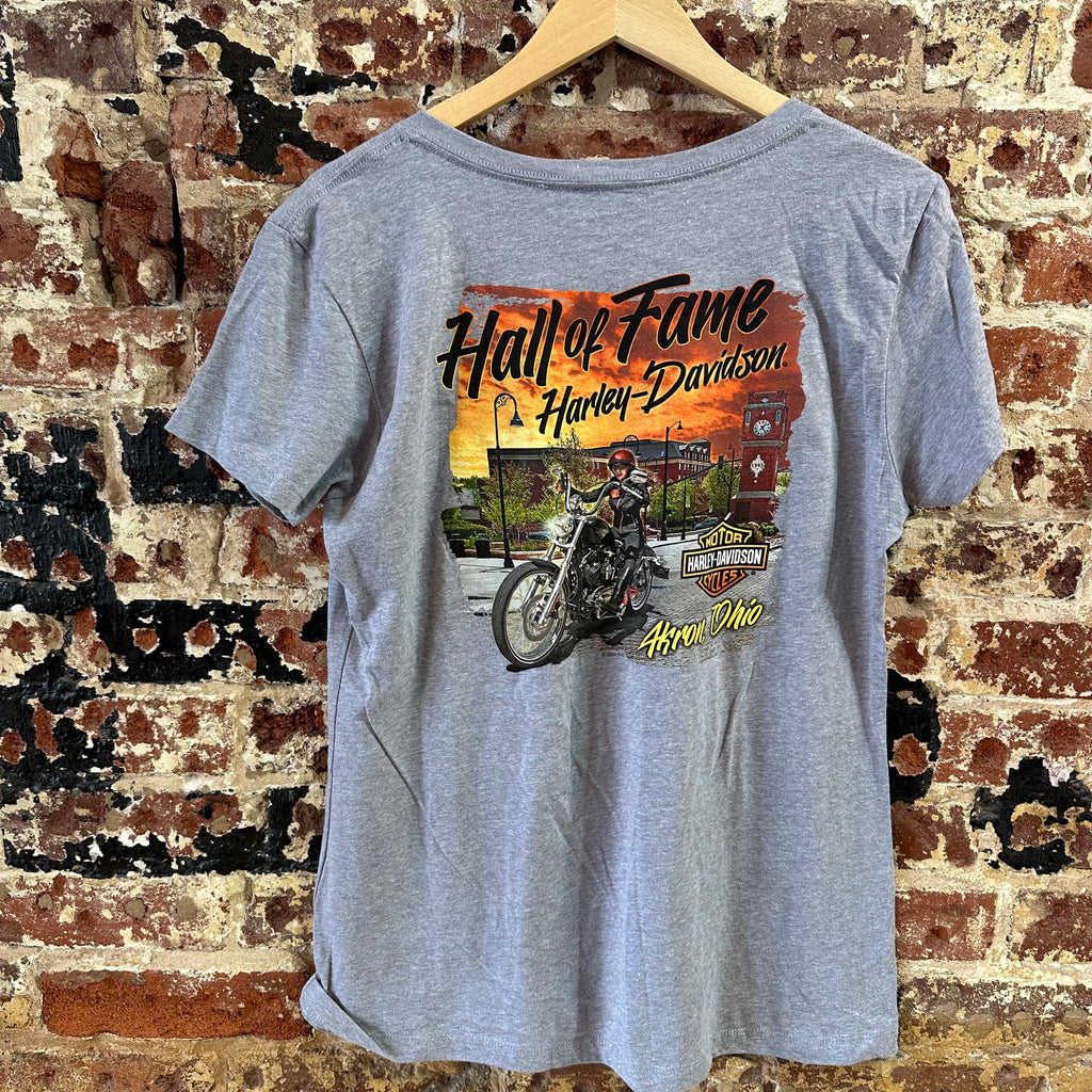 Harley Davidson Women's 2XL Short Sleeve Gray T-Shirt V-Neck NEW