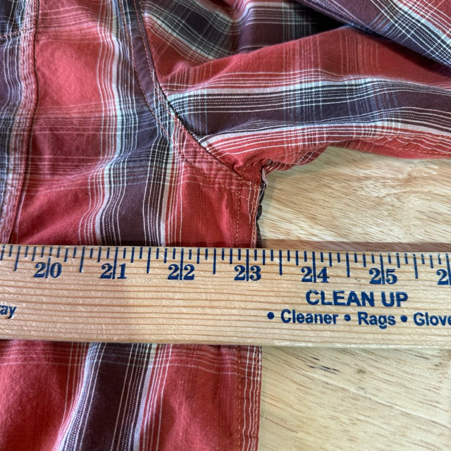 Carhartt S252 TEC Long Sleeve Mens Shirt Large Button Up Burnt Orange Plaid