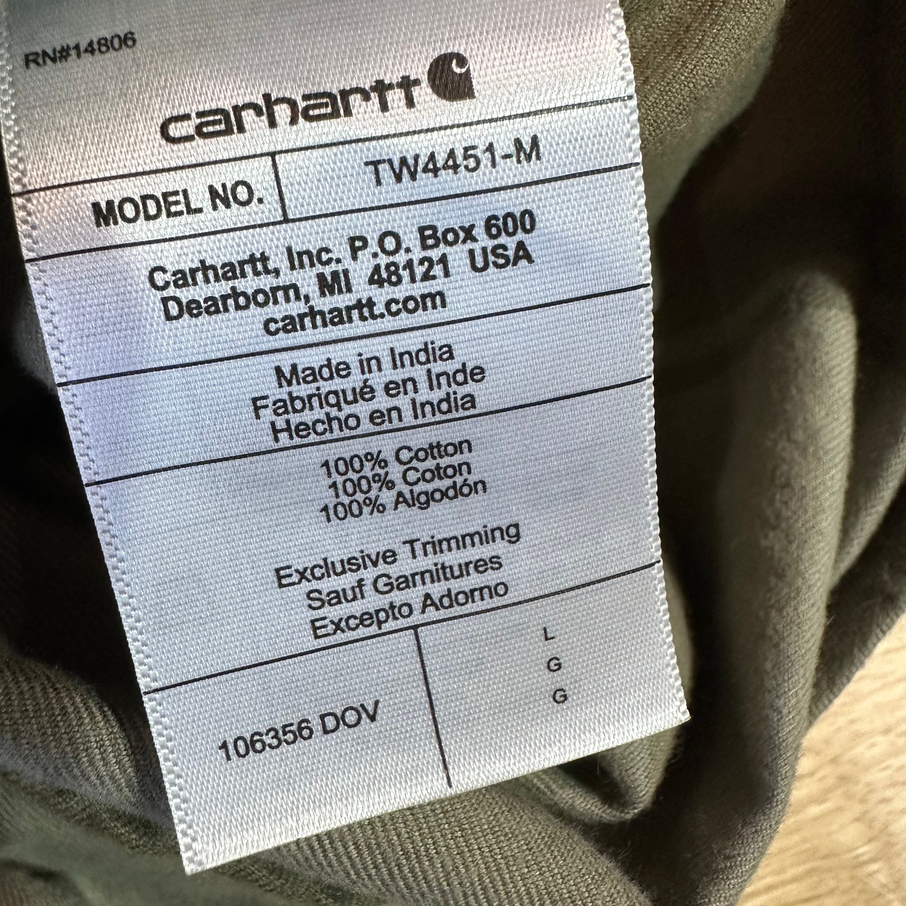 Carhartt Mens Large Flannel Shirt NEW