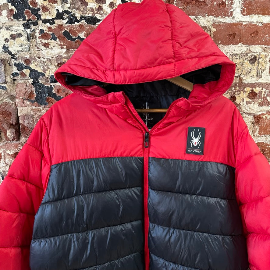Spyder Circuit Hooded Jacket Men's Large Red/Black Insulated Puffer