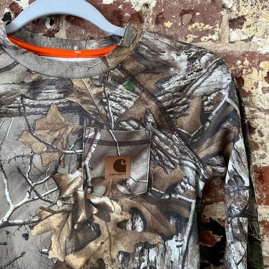 Carhartt Force Long Sleeve Camo Shirt Boys Size 7 Hunting Camouflage