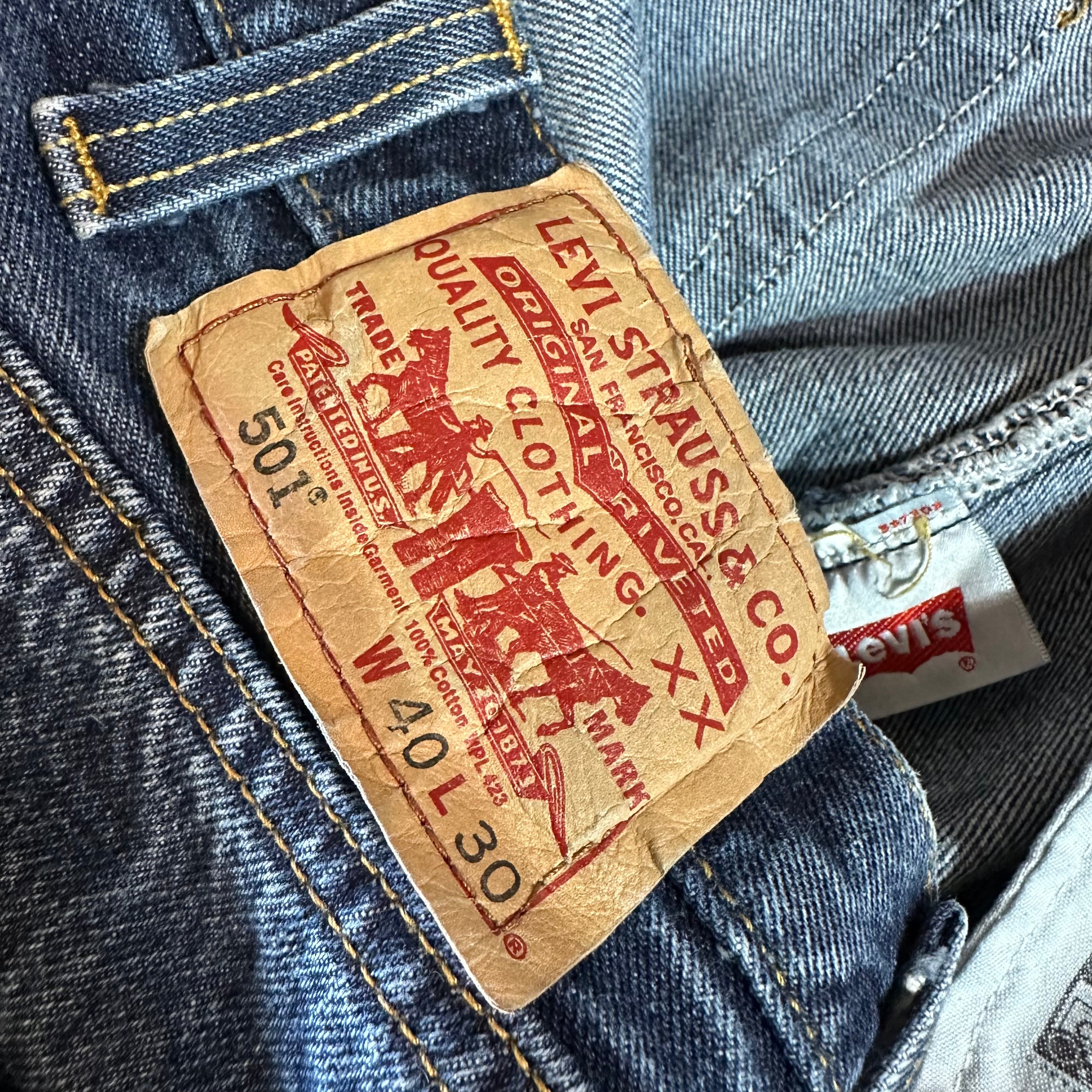 Levi's 501 Mens 40x30 Blue Jeans