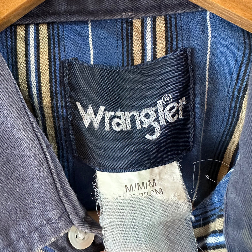Wrangler Mens Medium Blue Western Shirt