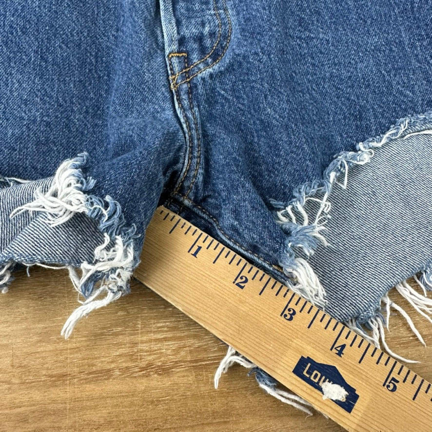Levi's Cut Off Denim Blue Jean Shorts Womens 32 Distressed - 32x3"