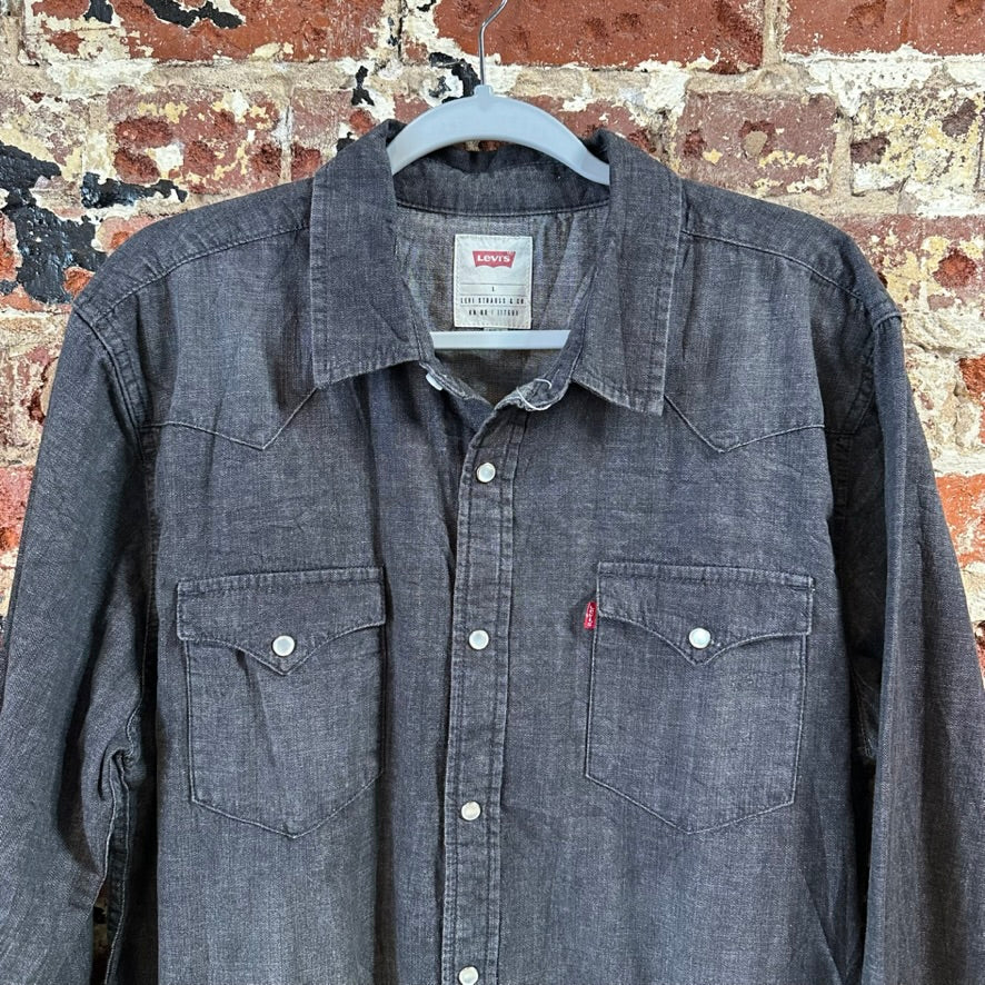 Levi's Men's Large Black Western Shirt