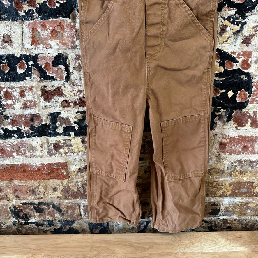 Carhartt Overalls Canvas Brown toddler boys 4T Bibs