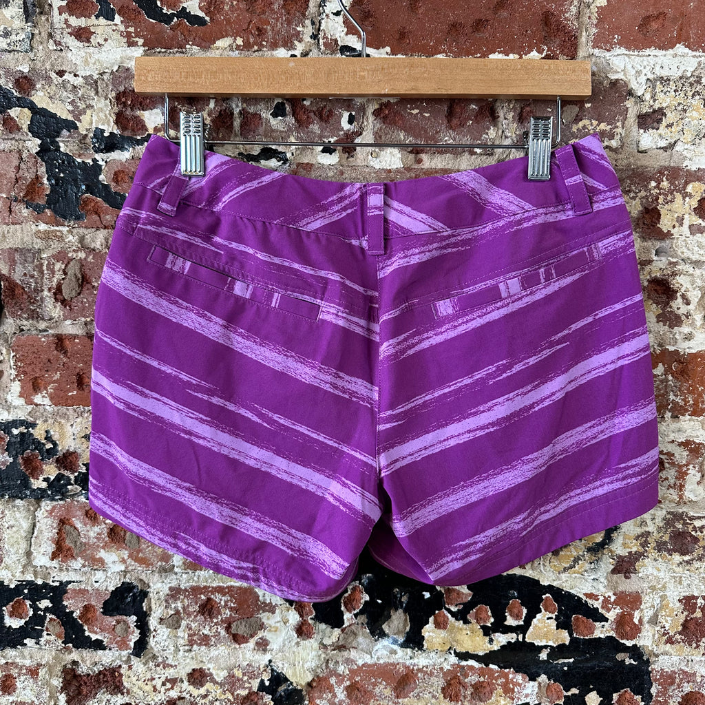 Nike Golf Shorts Purple Striped Tour Performance Womens 4 NEW 28x4"