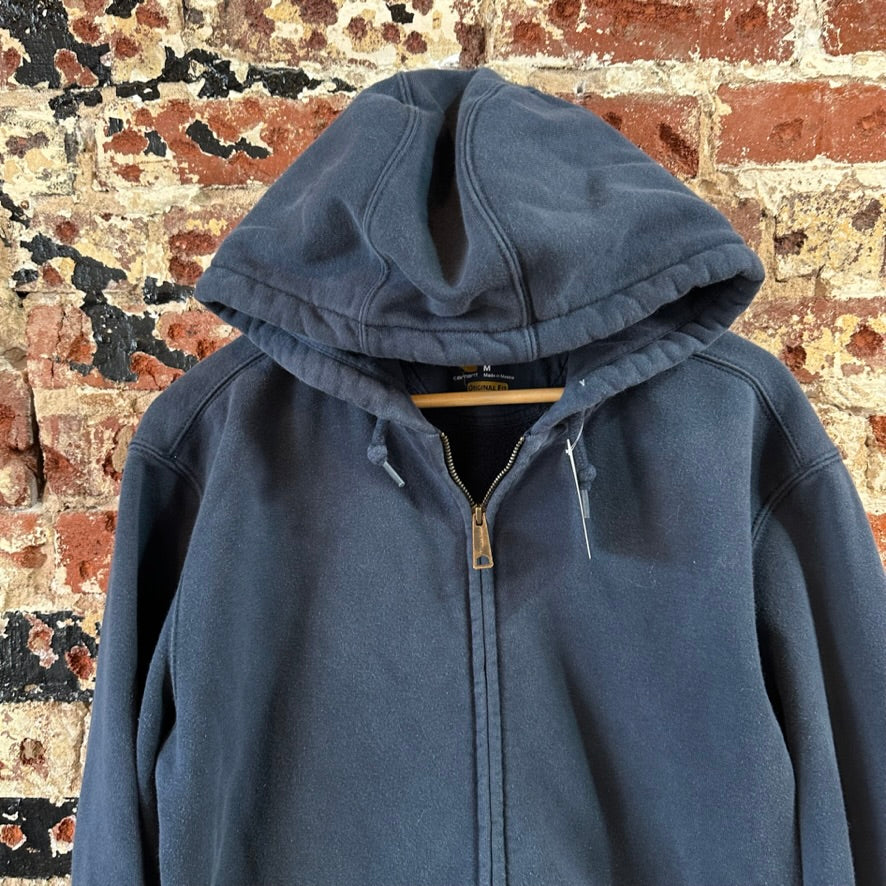 Carhartt Blue Zip up Sweatshirt Mens Medium