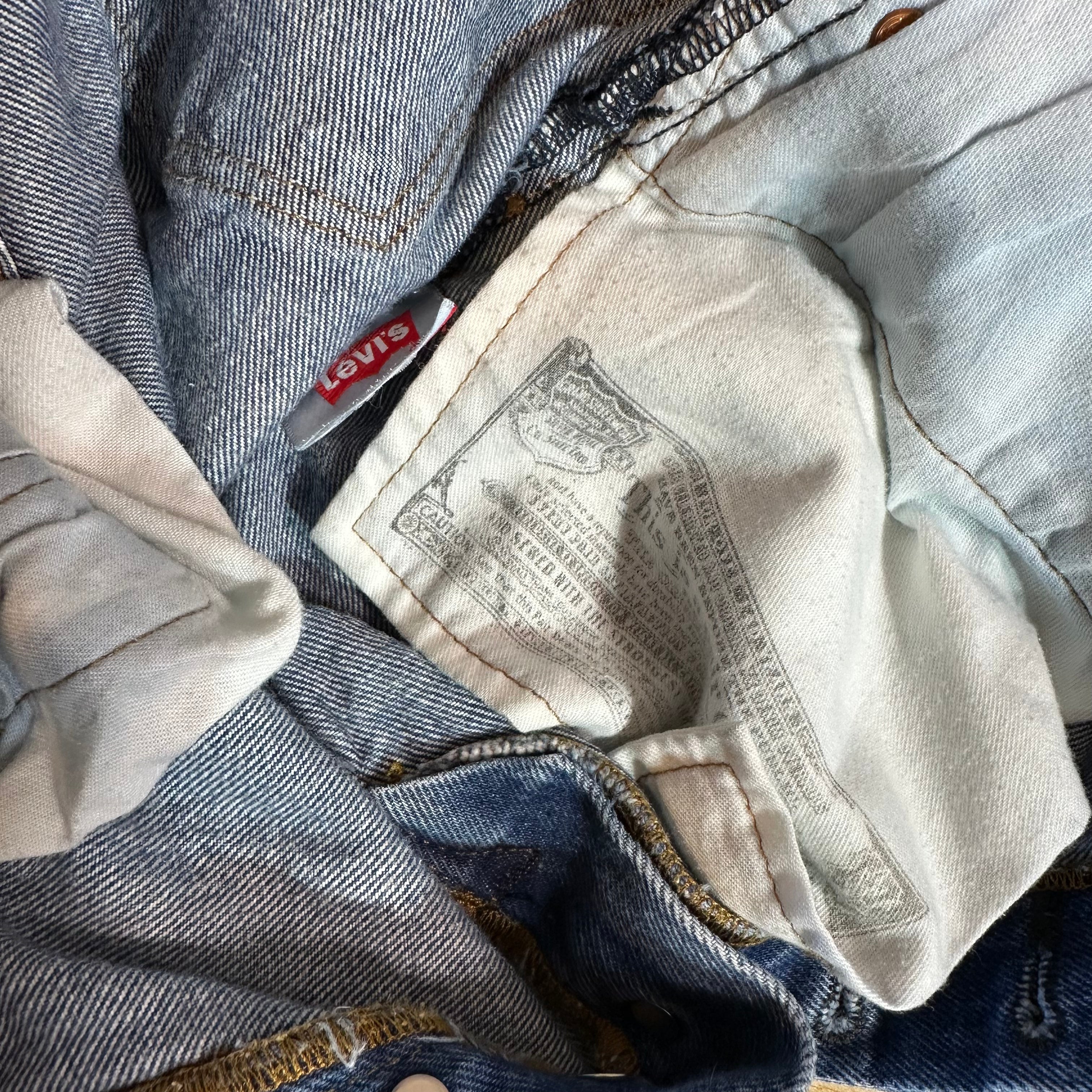 Levis 501 Jeans Mens 32x29 Straight Leg Button Fly Blue Denim
