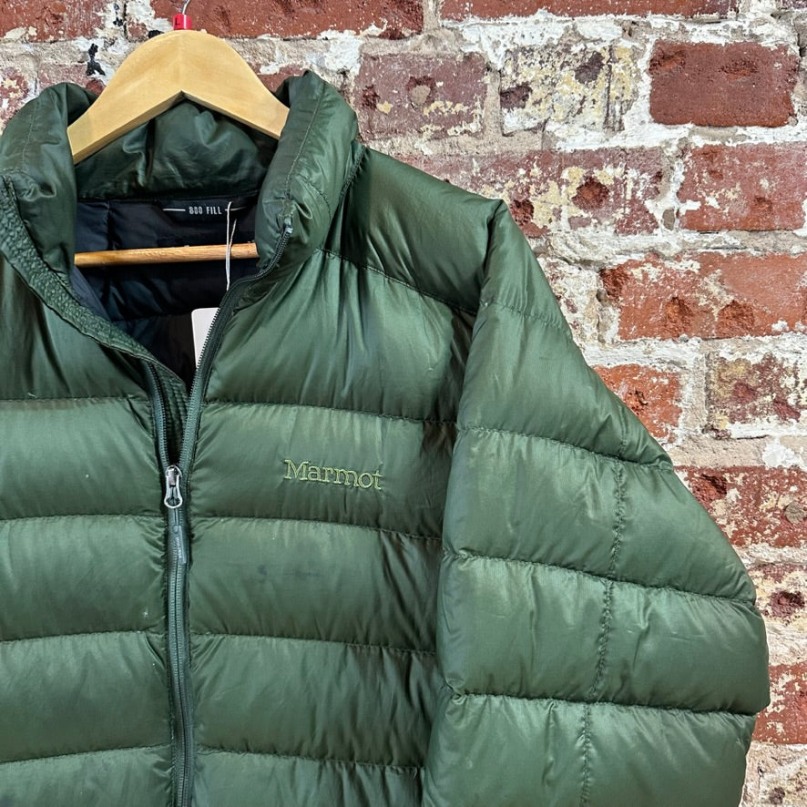 Marmot 800 Fill Men's Large Green Puffer Jacket