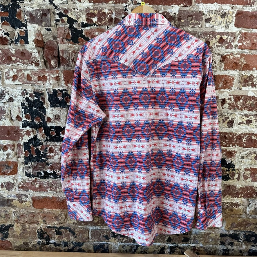Rock N Roll Mens Medium Aztec Western Shirt