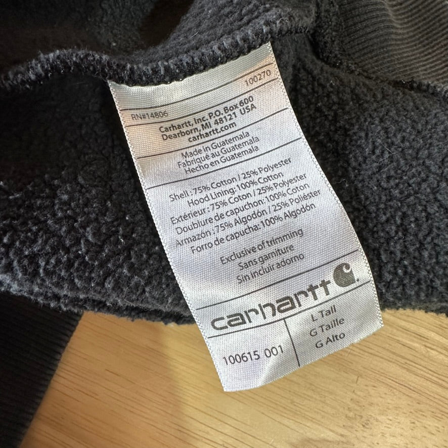 Carhartt Men's Large Tall Black Hoodie