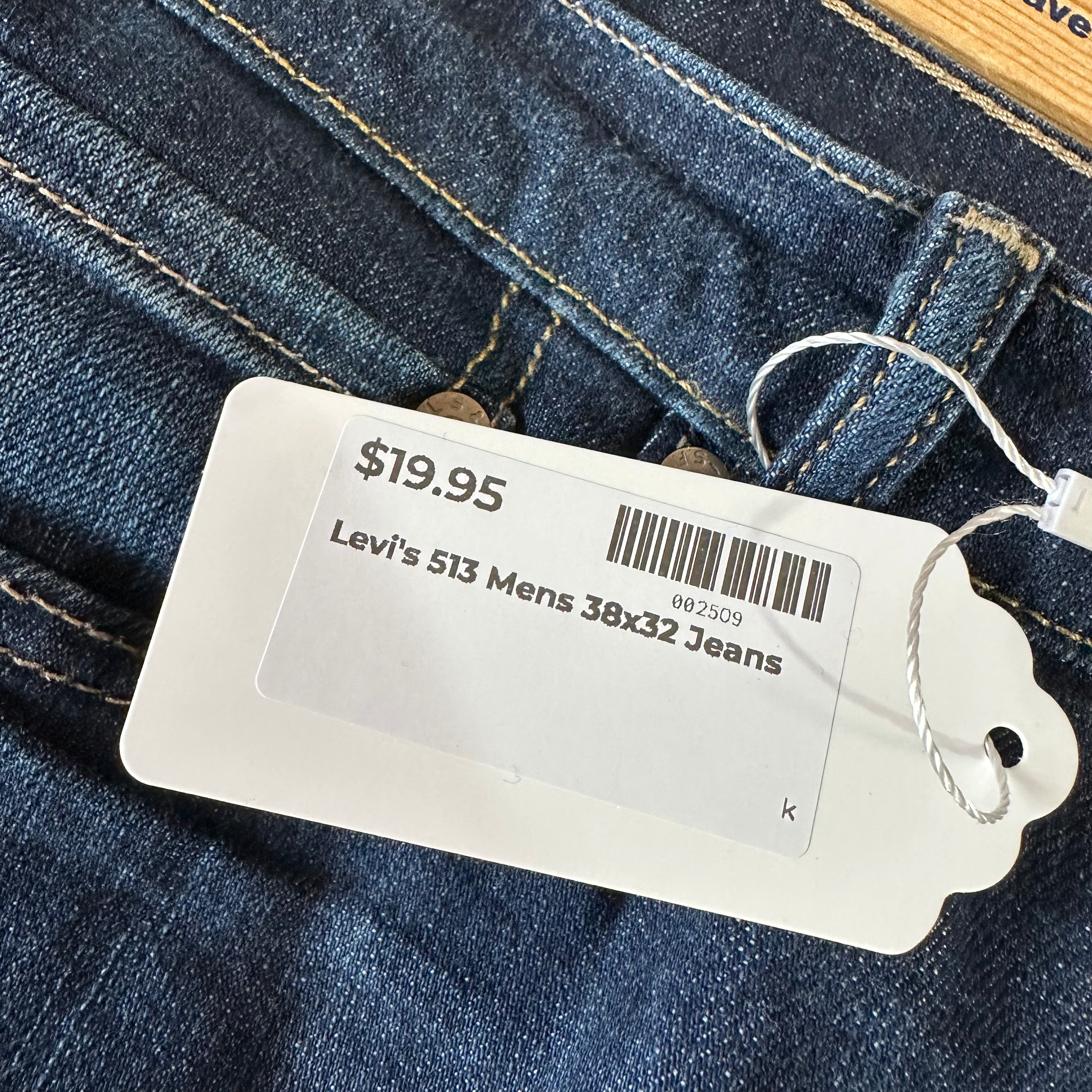 Levi's 513 Mens 38x32 Blue Jeans