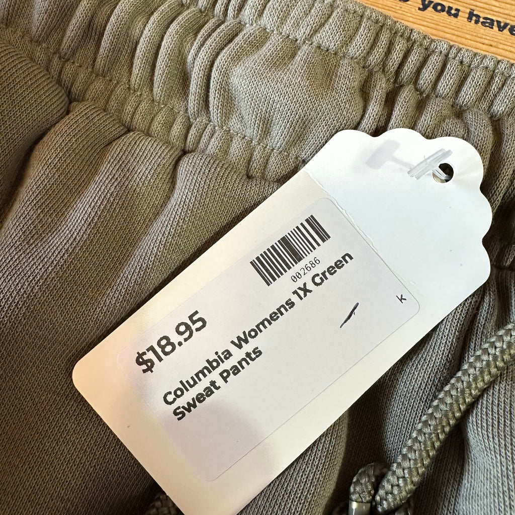 Columbia Sweat Pants Casual Lounge Women's 1X Green Sweatpants 32x27