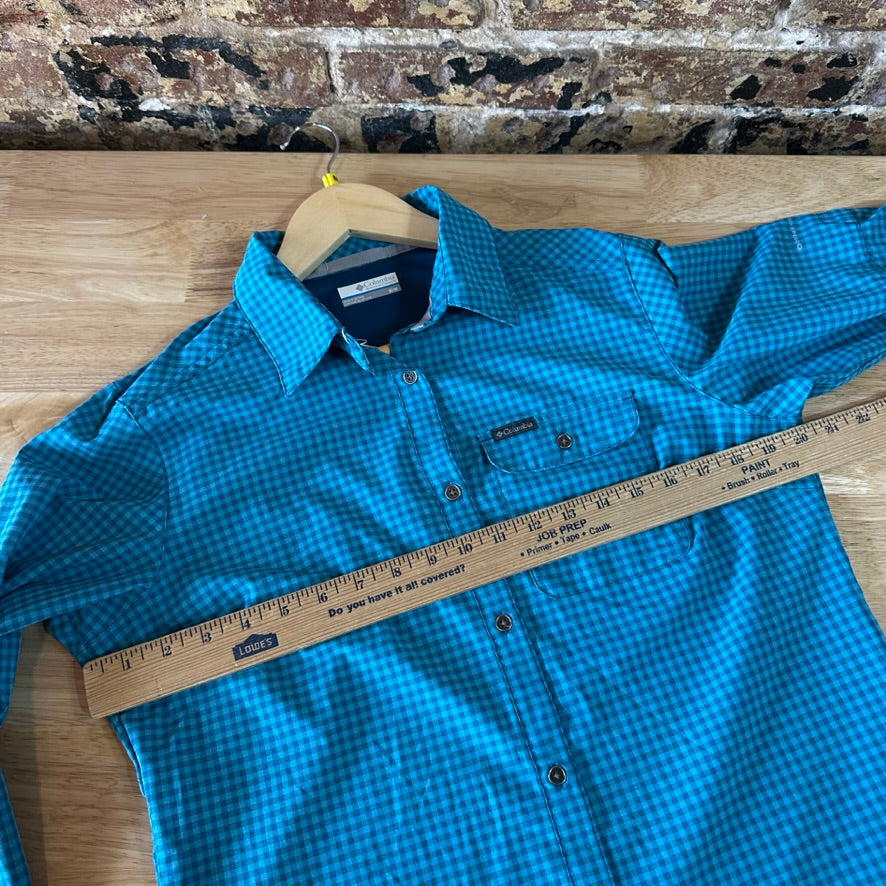 Columbia Womens Medium Long Sleeve Casual Shirt Button Up Blue