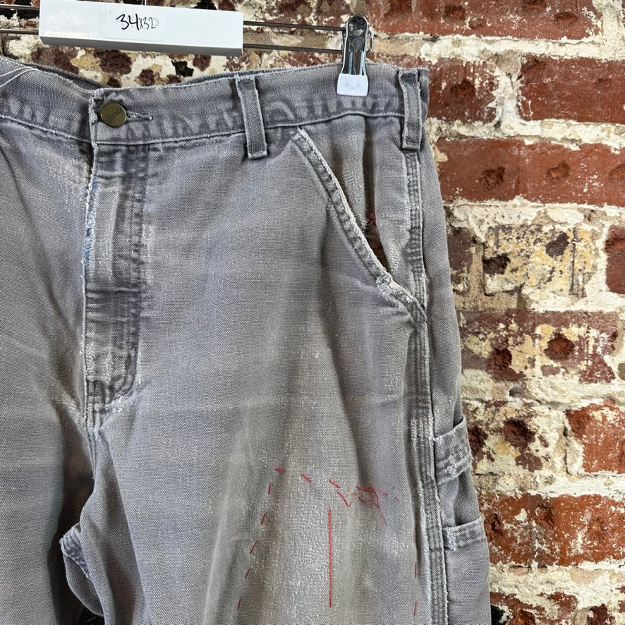 Carhartt Mens 34x32 Gray Pants