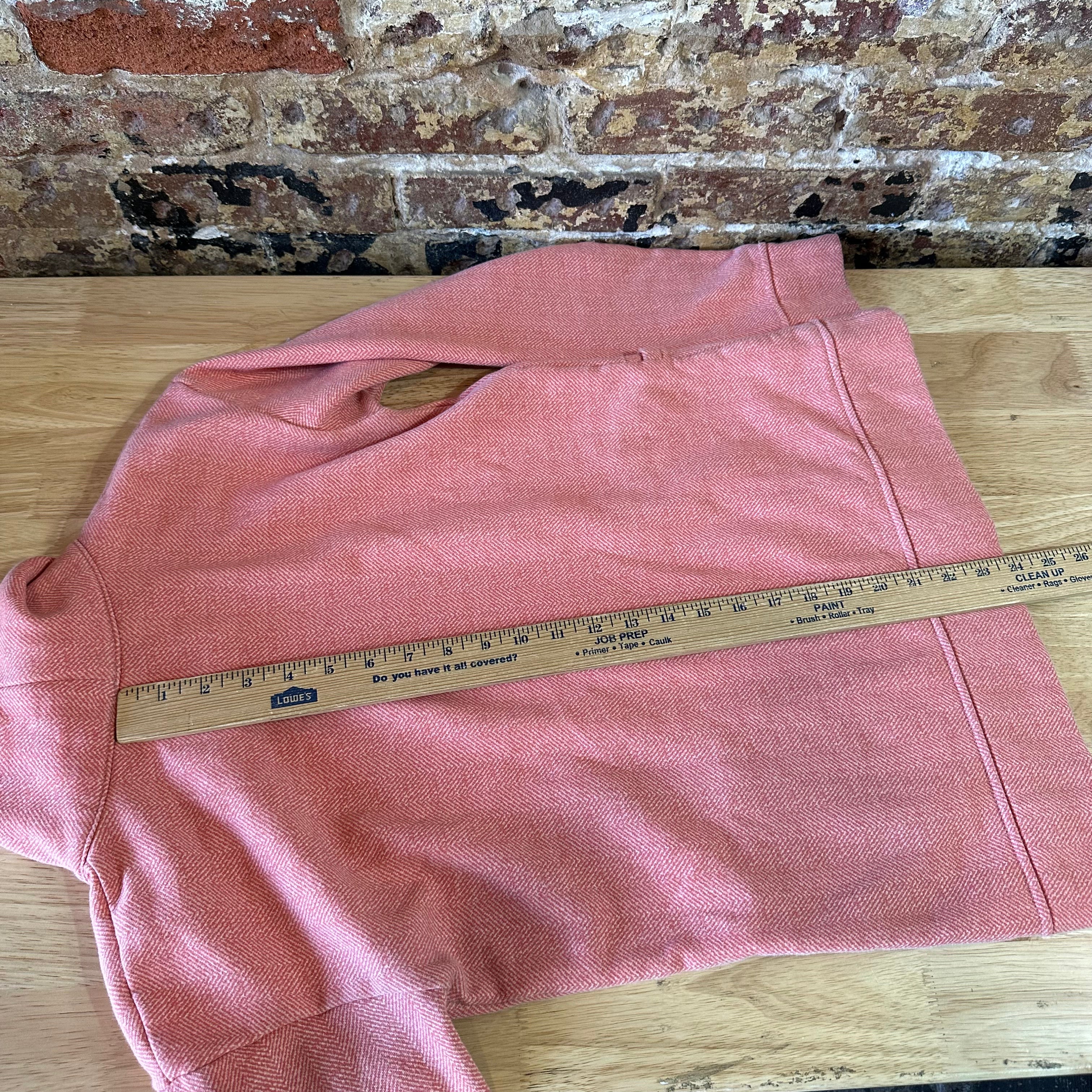 Columbia Womens Small Sweatshirt Pullover Pink Herringbone Lodge Funnel Neck